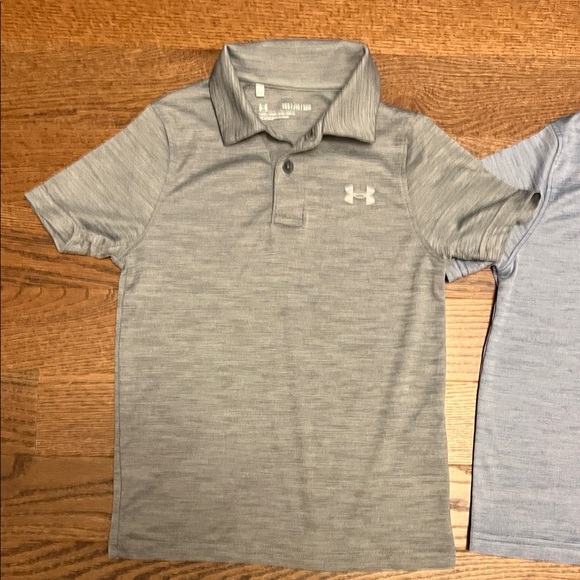 Under Armour Kids' Polo Shirts in Gray and Light Blue lot of 2 - Picture 3 of 5
